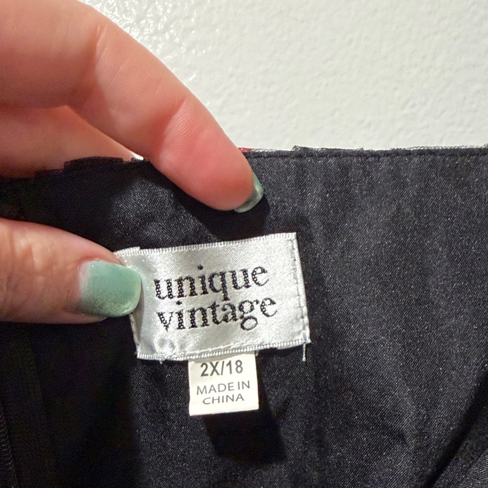 Unique Vintage Black Tulle Mini Dress with Candy Cane Print - Picture 5 of 9